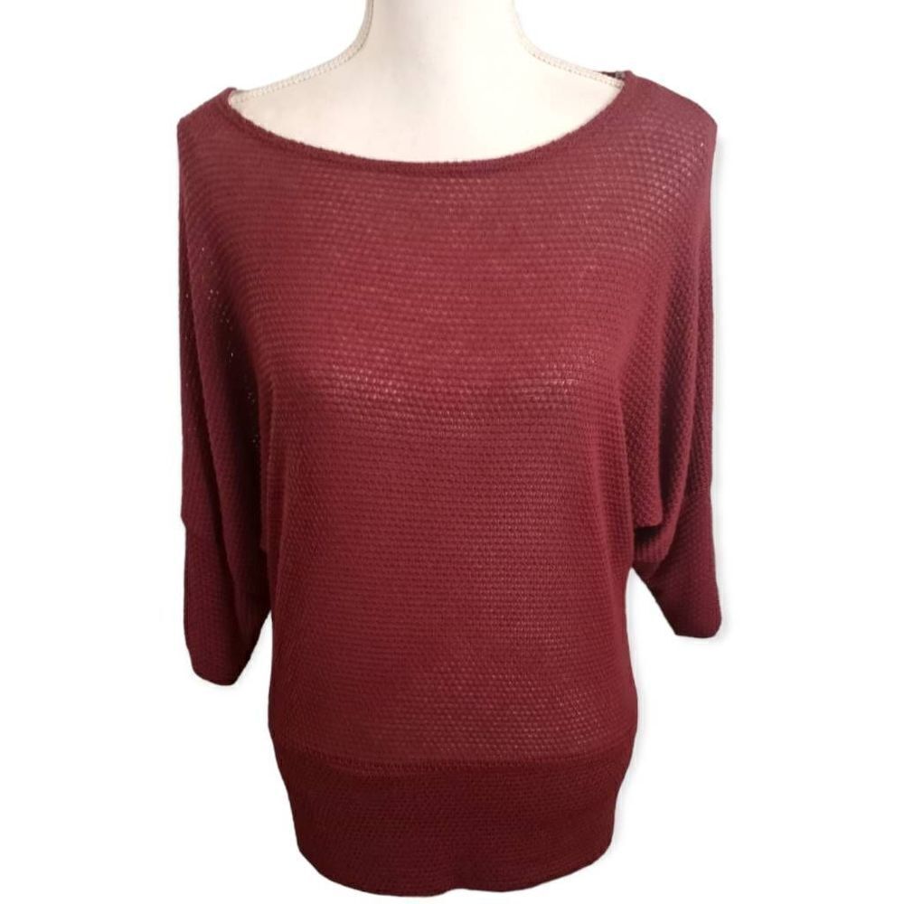 TEENBELL BURGUNDY DOLMAN SLEEVE SWEATER SZ.M NWT